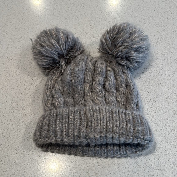 C.C. Kids Gray Pom-Pom Hat - Picture 2 of 6